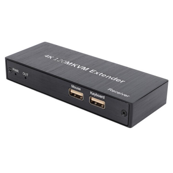 120m High-Definition HDMI KVM USB Extender, Transmits 4K Video via Cat5e/6/7 Cable, Supports Remote Signal Transmission for Mouse and Keyboard Control, EU Standard